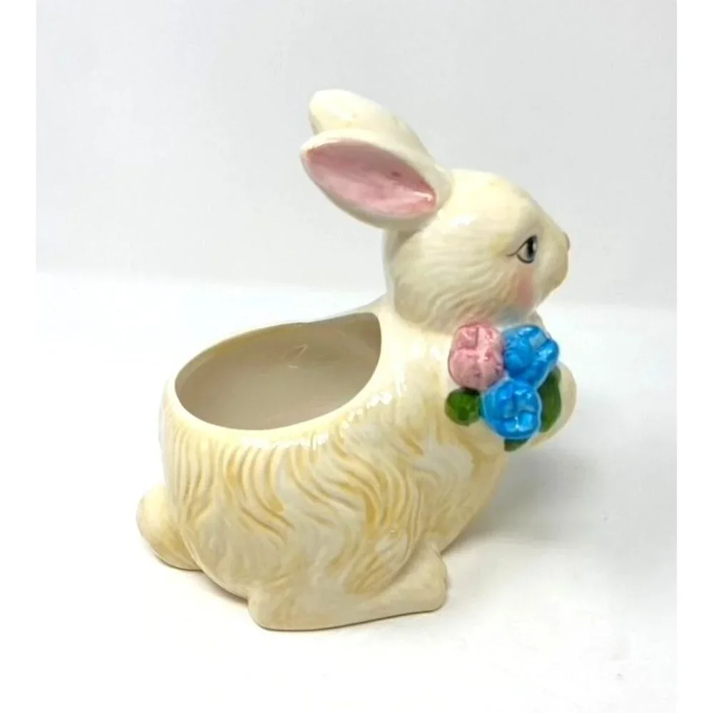 Target Ceramic Bunny Flowers Planter Treat Dish Spring Decor